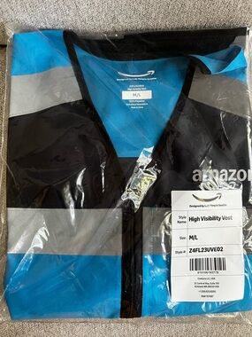 Amazon High Visibility Vest - Bright Blue with Black Trim